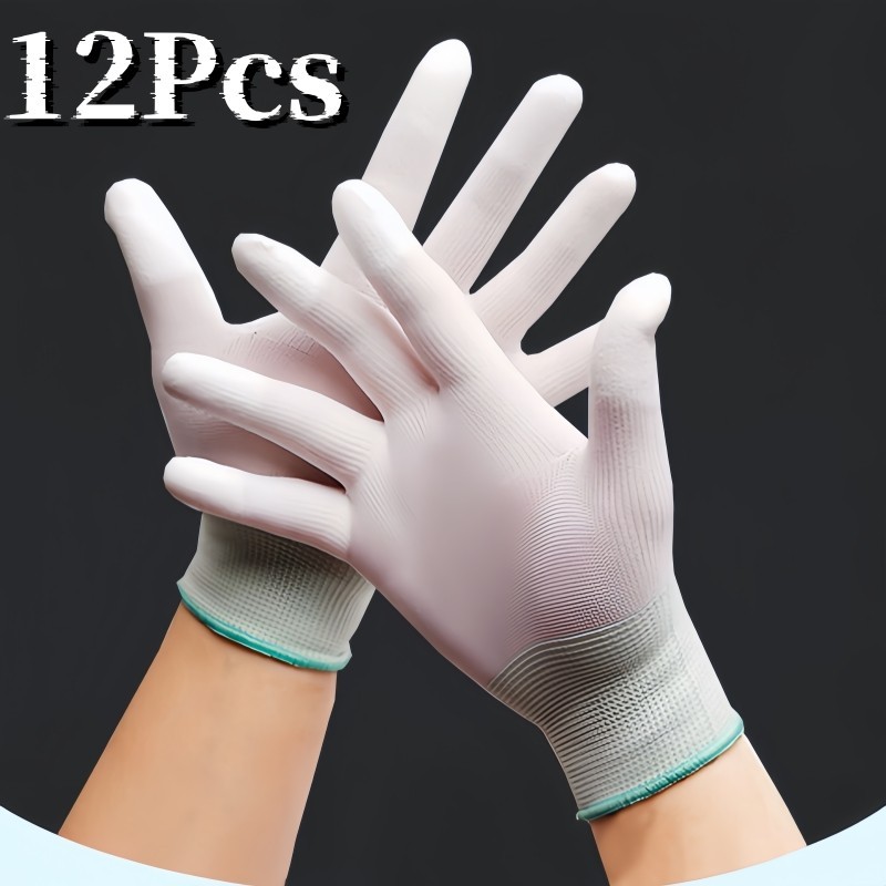 (12คู่)ถุงมือ PU Palm Fit กันลื่น ตัวเคลือบ PU หนา (คุณภาพดีมาก)