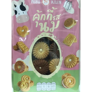 ขนมปังปิ๊บ กิเลน คุกกี้ทานตะวันทูโทน รสนมผสมรสโกโก้ น้ำหนักรวมปี๊ป 1.5 กิโลกรัม