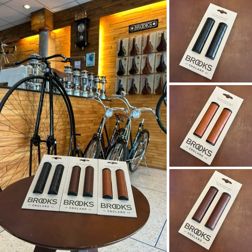 BROOKS ENGLAND: ปลอกแฮนด์ BROOKS Willow Leather Grips 130/130 mm