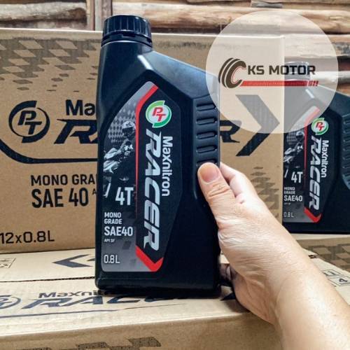 น้ำมันเครื่อง PT Maxnitron RACER 4T SAE40 0.8 ลิตร (1ขวด) สำหรับรถมอเตอร์ไชด์ 4 จังหวะ