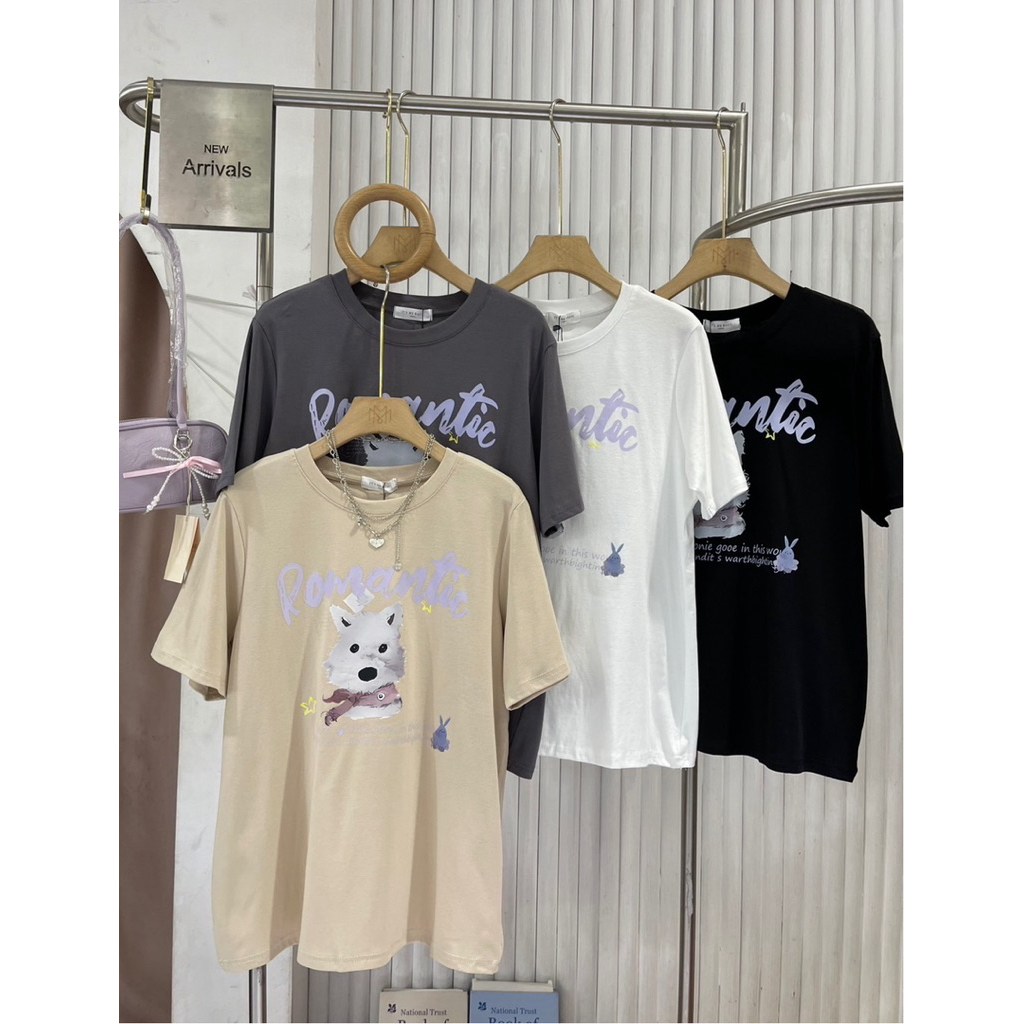 เสื้อยืดป้าย Tag :lt's me basic" สกรีนลายน้องหมา 🐶