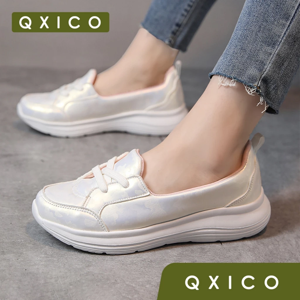 (ส่งด่วน❗️) QXICO รองเท้าผ้าใบ QZ162 งานหนัง สวมง่าย นิ่ม น้ำหนักเบามาก ใส่สบายเท้าสุดๆ