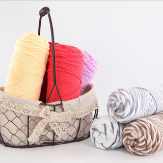 ไหมพรมคอตตอนนม ขนาด100กรัม 8ply milk cotton yarn เนื้อนุ่ม สีพาสเทล ถักง่าย พร้อมส่งจากไทย