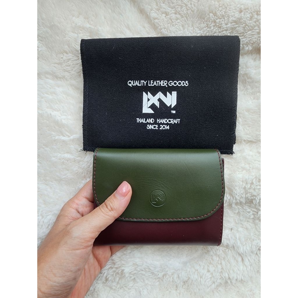 [Sixty-six Leather]ส่งต่อ Cario Wallet สีเขียว-ม่วงมังคุด