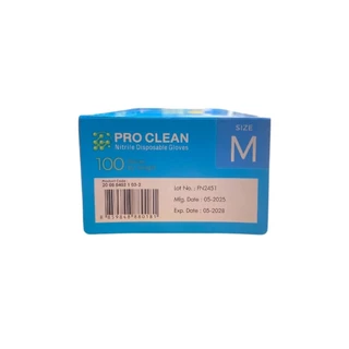 ถุงมือยางไนไตร (ยางสังเคราะห์) ยี่ห้อ ProClean 3.5 มิล ขนาดให้เลือก Size S, M, L