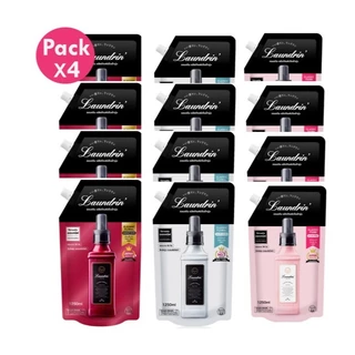 แพ็ค 4 ถุงใหญ่ 1250 ml Laundrin Fabric Softener Refill Bag น้ำยาปรับผ้านุ่ม ลอนดริน ชนิดถุงเติม 1250มล. จำนวน 4 ถุง