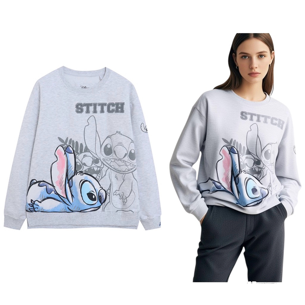 Stitch  OHANA sweatshirt สเวตเตอร์ Lilo & Stitch สติช 🔹  DISNEY แท้ (TS636