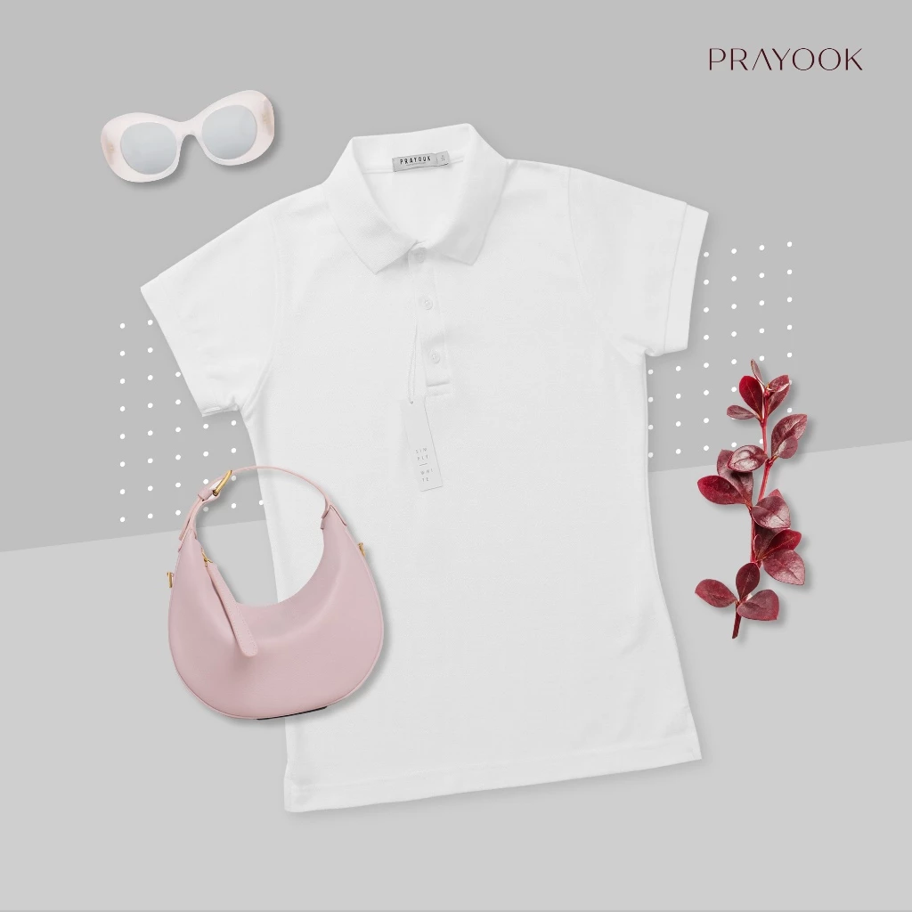 เสื้อโปโล Simply White (SWW01) ทรงผู้หญิง