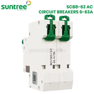 Suntree SCB8-63 AC Circuit Breaker MCB 2P 400V ตัวเลือก 16A 20A 25A 32A 40A 50A 63A เบรกเกอร์ เบรกเกอร์โซล่าเซลล์