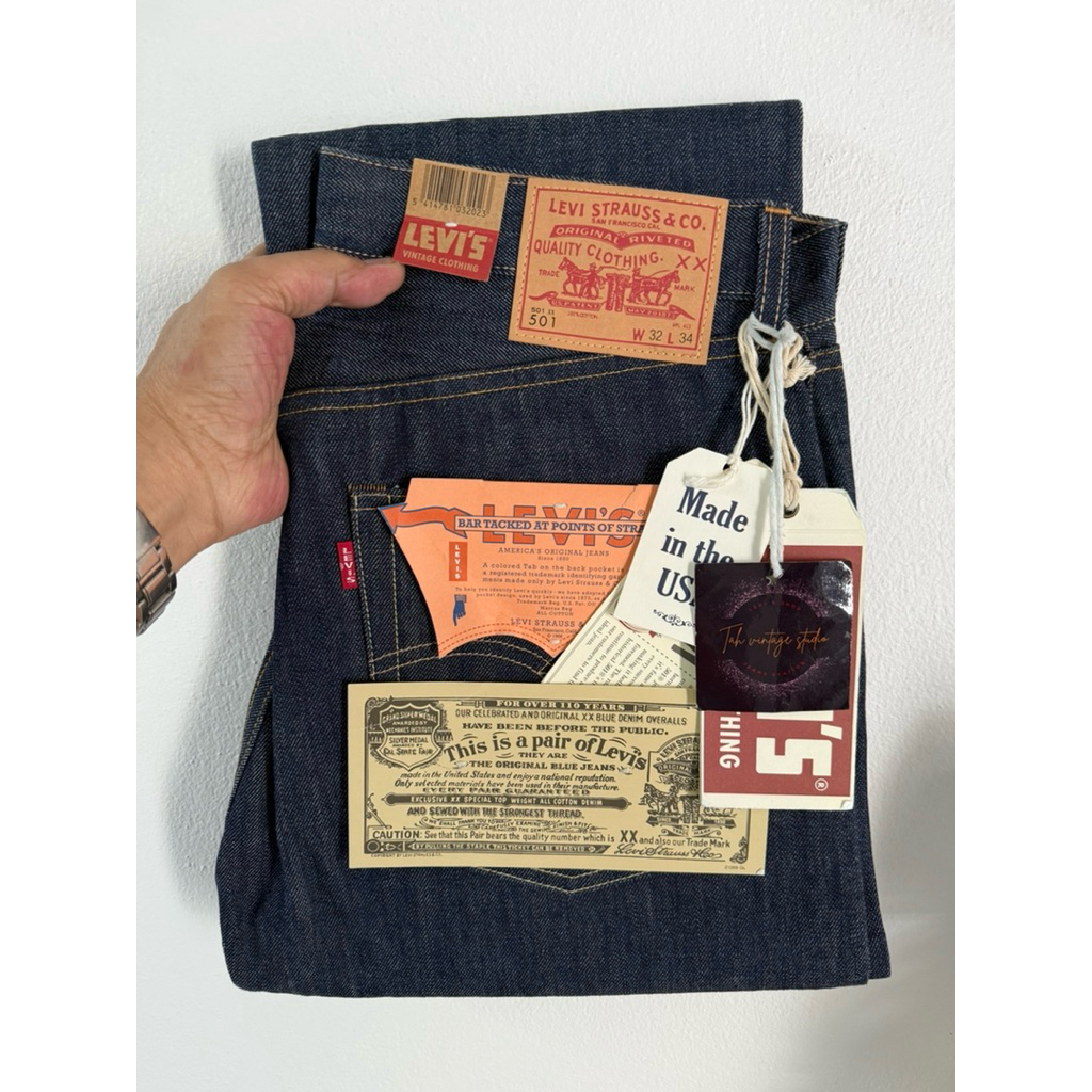 Levi’s 501 xx bigE ริมแดง LVC 1966 made in USA Size 32/34 (ขนาดจริงดูตรงรายละเอียดสินค้า)