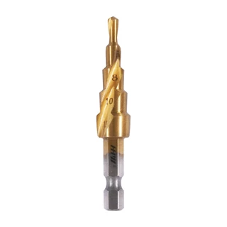 HHW ดอกสว่านทรงเจดีย์ 1/4" hex CS TIN Step drill CS TIN 1/4" hex คุ้มค่า คุ้มราคา