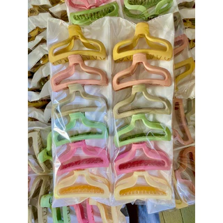 🌷ยกโหล 🌷 หนีบผมสีพาทเทลหนาอย่างดี 12 ชิ้น คละสี
