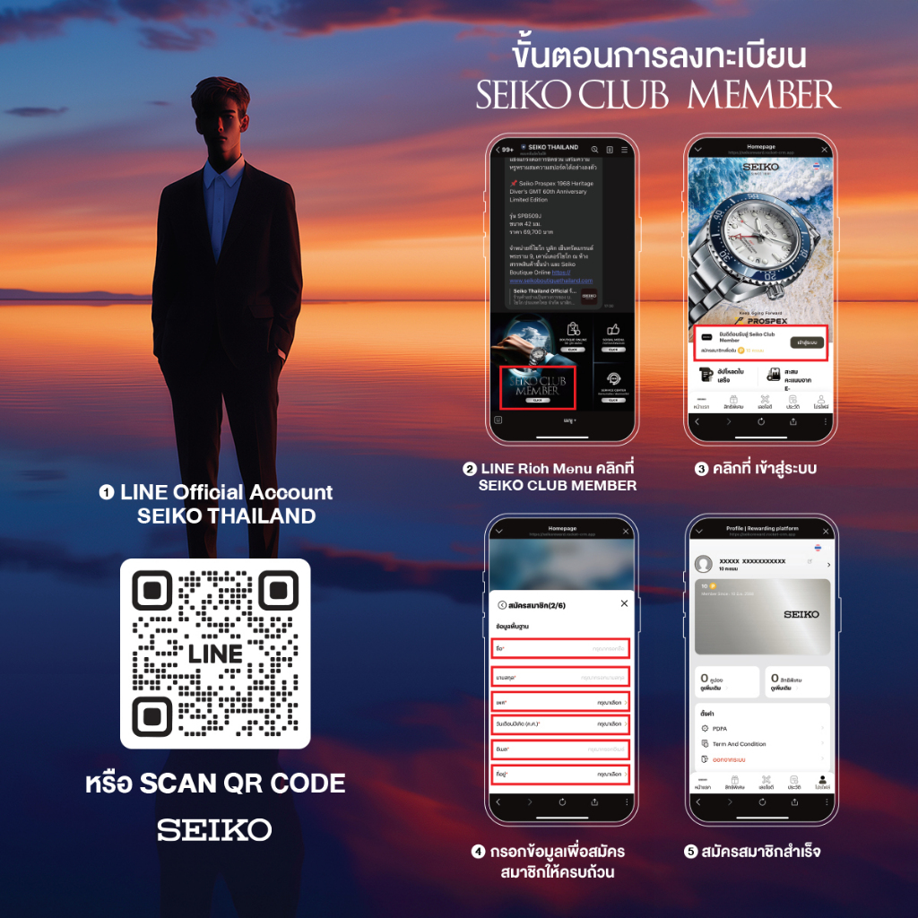 SEIKO 5 Sports GMT Automatic นาฬิกาข้อมือ (ไซโก) รุ่น SSK033K ขนาด 42.5 mm สีขาว - รูปที่ 5