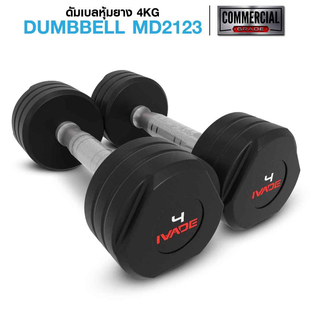 ดัมเบล STUDIO หุ้มยาง IVADE ขนาด 1 - 5KG x 2 ชิ้น (MD2123) - เครื่องออกกำลังกาย แบรนด์ IVADE รูปที่ 4