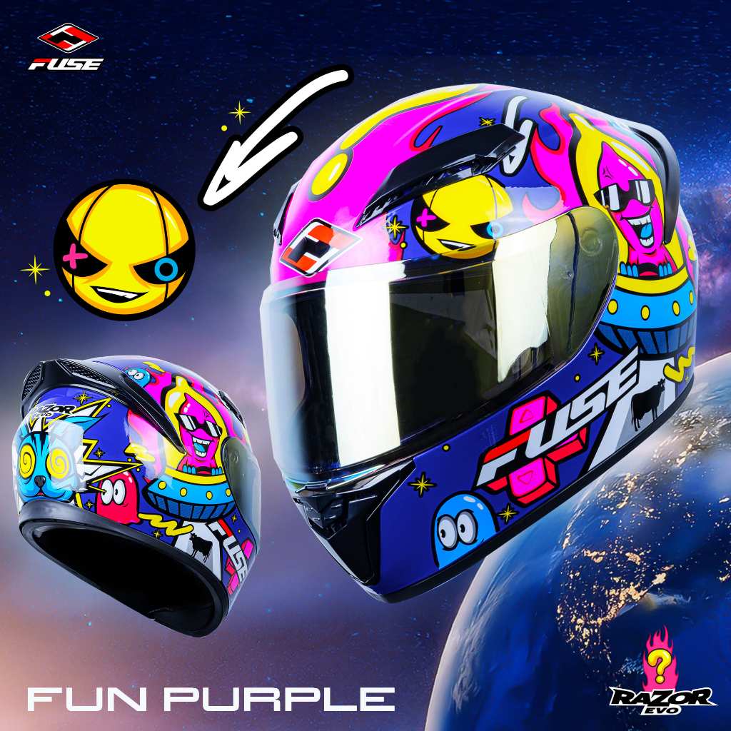 หมวกกันน็อคเต็มใบ Fuse RAZOR EVO ราคา 1,090.- เท่านั้น ดีไซน์สุดสนุกและเร้าใจ - รูปที่ 6