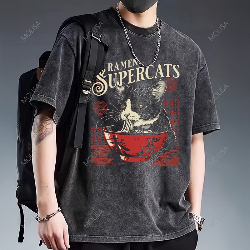 เสื้อยืด เเขนสั้น Oversize ผ้าcotton 100% เสื้อยืดผู้ชาย ผ้าหนา มินิมอล เสื้อยืดผู้ชายเท่ๆ 68004#