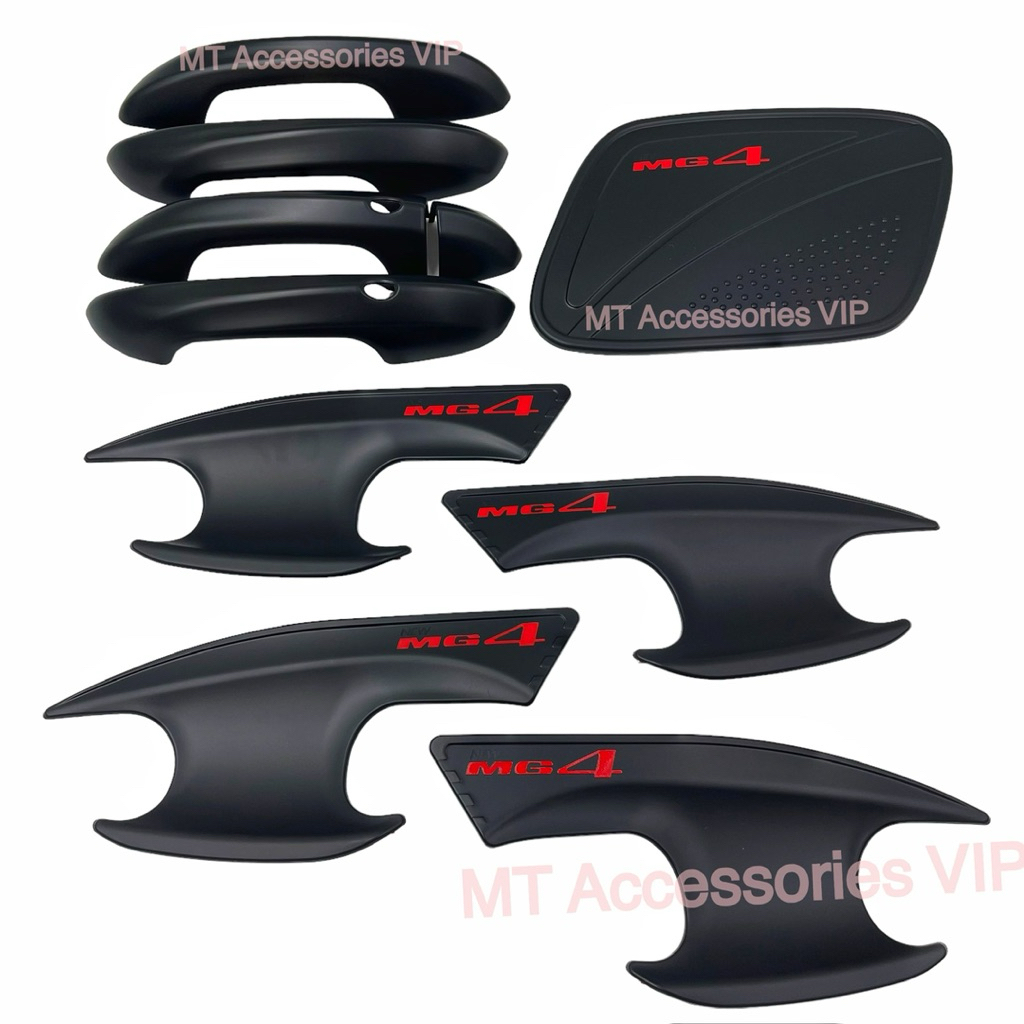 MG4 เบ้ากันรอย ครอบมือจับ ครอบฝาถัง สีดำโลโก้แดง ลูกค้าแยกชื้อได้ค่ะ #mg4 #ชุดแต่งmg4