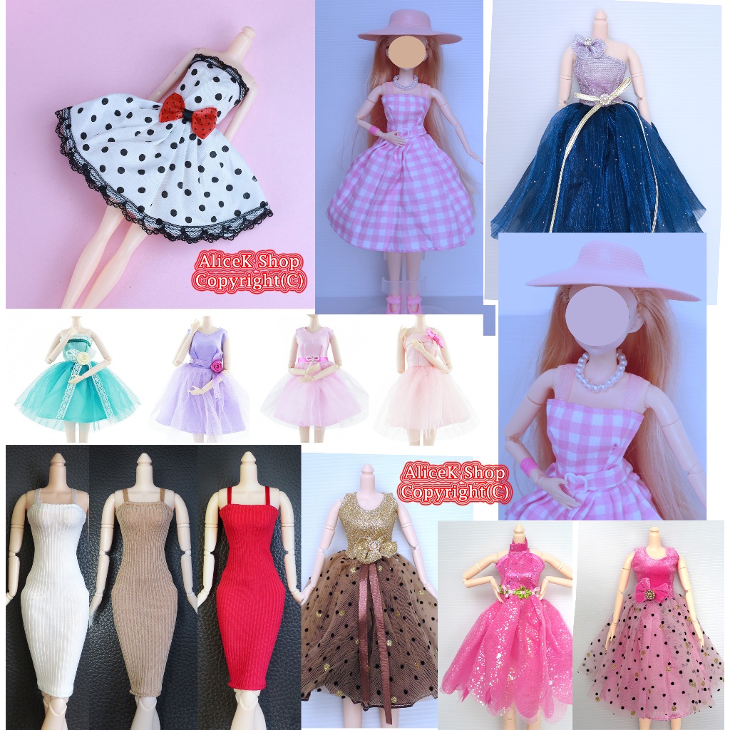 เสื้อผ้าชุดกระโปรงตุ๊กตา ชุดลำลอง Casual Dress 2025 สำหรับตุ๊กตาบาบี 30cm