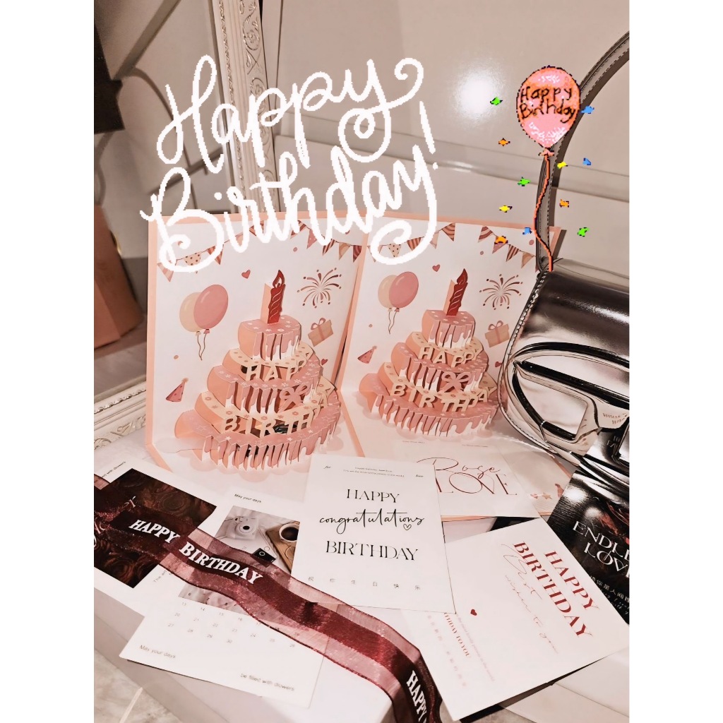 การ์ด HBD เพื่อคนพิเศษของคุณ ( 1 เซท =  8 ชิ้น) (มีเสียง+ไฟ)