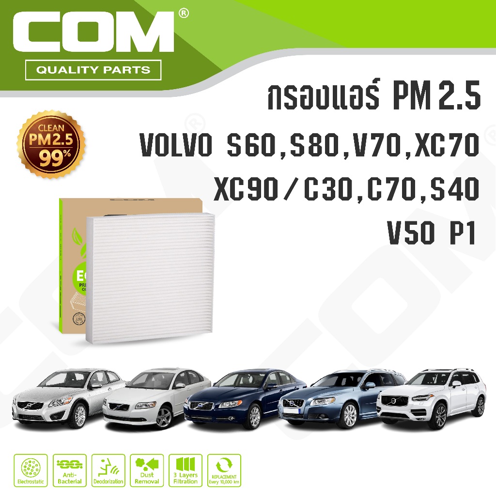 กรองแอร์ PM2.5 VOLVO โวลโว่ S80, V70, XC70, XC90 / C30 C70 S40 V50 P1