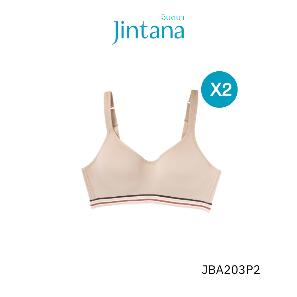 [1 แถม 1] Jintana สปอร์ตบรา ไม่มีโครง รุ่น Active รหัส JBA203P2 ใส่สบาย กระชับ ระบายอากาศดี