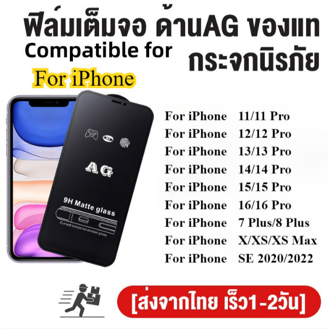 ฟิล์มกันรอยจอแบบด้าน for iPhone 13 11 17 pro max Case iPhone 11 15 16 pro max 14 12 pro max 15 16 Pro Xs Max