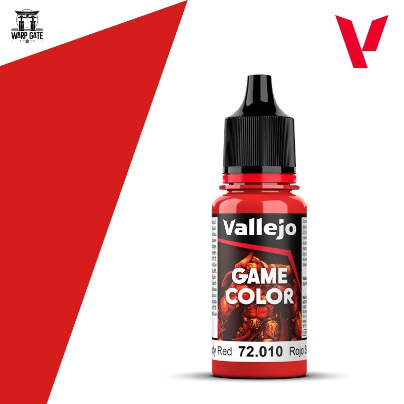 Vallejo- Game Color − Color 72010 Bloody Red วาเลโฮ สีแดงเลือด สีอะคริลิคสูตรน้ำ