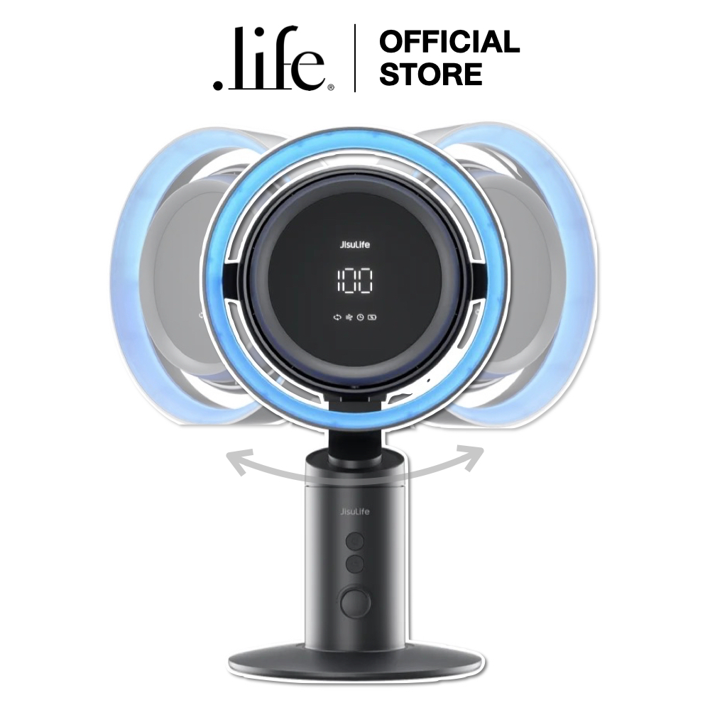 Jisulife พัดลมตั้งโต๊ะแบบพกพา Table Fan Pro 3 สี Dark Grey (ปรับแรงลมได้ 100 ระดับ) | by Dotlife