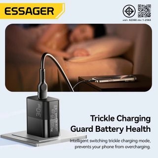 Essager 30W Type-c ที่ชาร์จแบบพกพา ปลั๊ก US/EU พร้อมชิปอัจฉริยะในตัว for Huawei Samsung ip