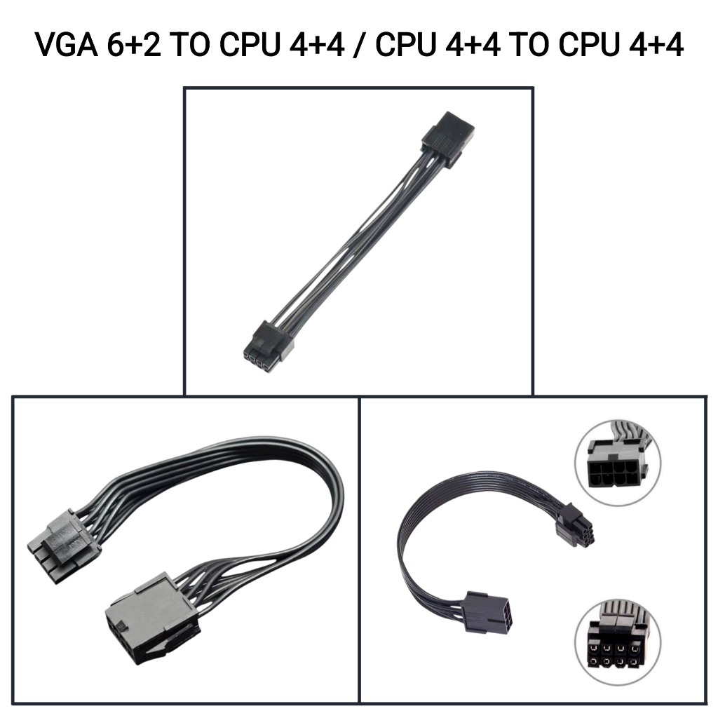 สายแปลงและเพิ่มความยาวสำหรับ VGA 6+2 TO CPU 4+4 / CPU 4+4 TO CPU 4+4 Adapter Y Splitter 18AWG