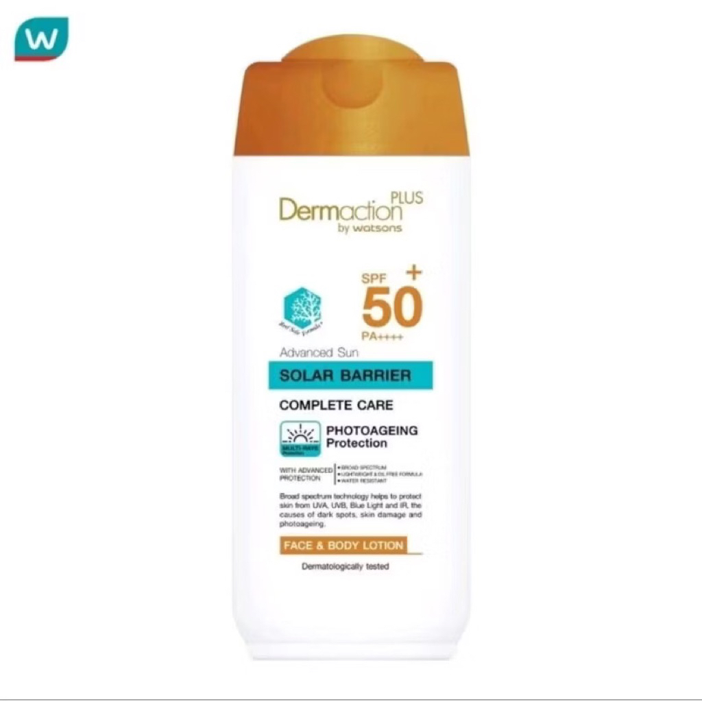 DERMACTION PLUS BY WATSONS ซันโซล่าร์แบริเออร์ Spf50+Pa+++150ml