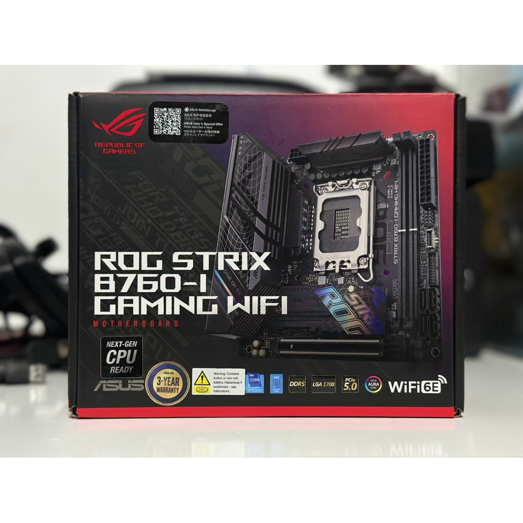MAINBOARD ASUS ROG STRIX B760-I GAMING WIFI (DDR5) (SOCKET LGA 1700) (MINI-ITX) (มือสอง)