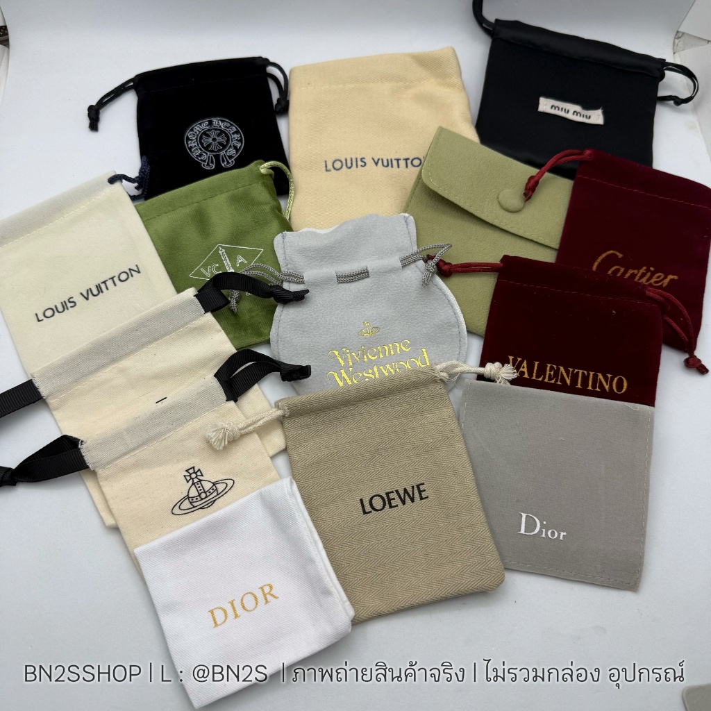 ถุงผ้าเก็บเครื่องประดับ แบรนด์เนม พร้อมส่งหลายแบรนด์ มีให้เลือกเยอะสุก งานสกรีนโลโก้