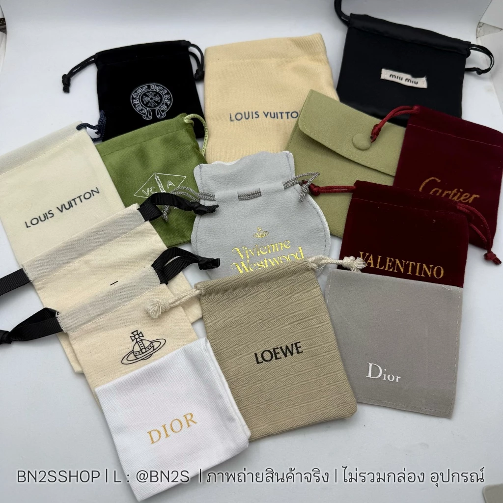 ถุงผ้าเก็บเครื่องประดับ แบรนด์เนม พร้อมส่งหลายแบรนด์ มีให้เลือกเยอะสุก งานสกรีนโลโก้
