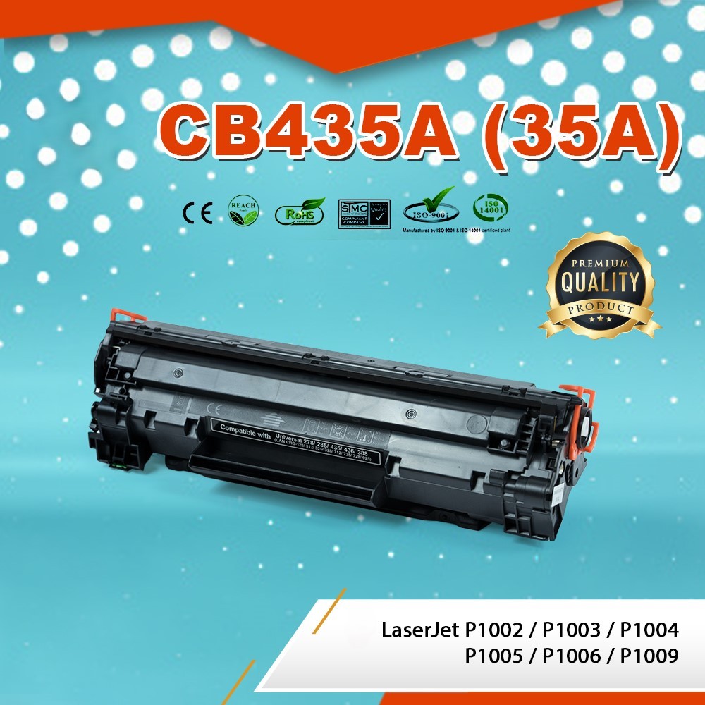 CB435A, CB435(35A), 35A,  หมึก ตลับหมึกพิมพ์เลเซอร์ ตลับหมึกโทนเนอร์ เทียบเท่า ใช้กับ HP LaserJet P1