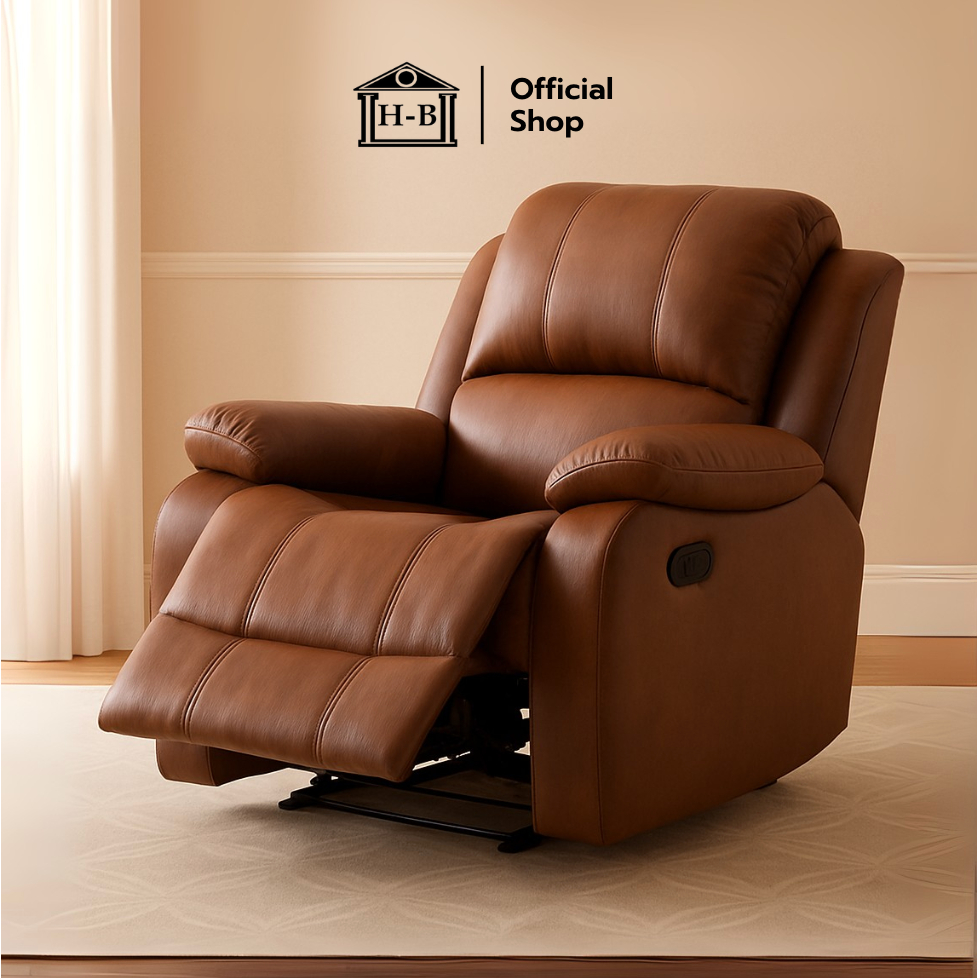 Home Best เก้าอี้พักผ่อนรีไคลเนอร์ รุ่น Robert เก้าอี้พักผ่อน หุ้มหนังPVC เก้าอี้ Recliner โซฟา