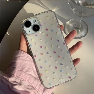 Iphone 11 12 13 14 15Pro Max X XR XS Max 7 8 14 15 Plus SE2020 เคสโทรศัพท์ Ins Candy สีผีเสื้อ Bling Clear Soft Cover