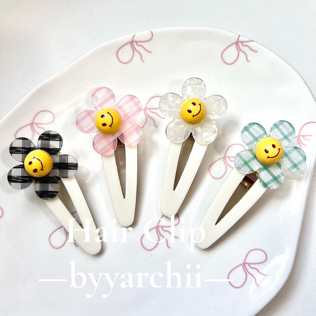 (พร้อมส่ง)กิ๊บดอกไม้ยิ้ม🌝🧸~น่ารัก~ราคาต่อคู่🍫