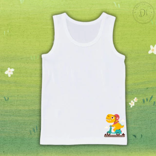 เสื้อซับในเด็กชายและหญิง เสื้อกล้ามเด็ก ลายการ์ตูนไดโนเสาร์ ไซส์S-3xl 10-50 กก. ผ้านุ่ม ไม่ขึ้นเม็ดขุย #เสื้อกล้าม