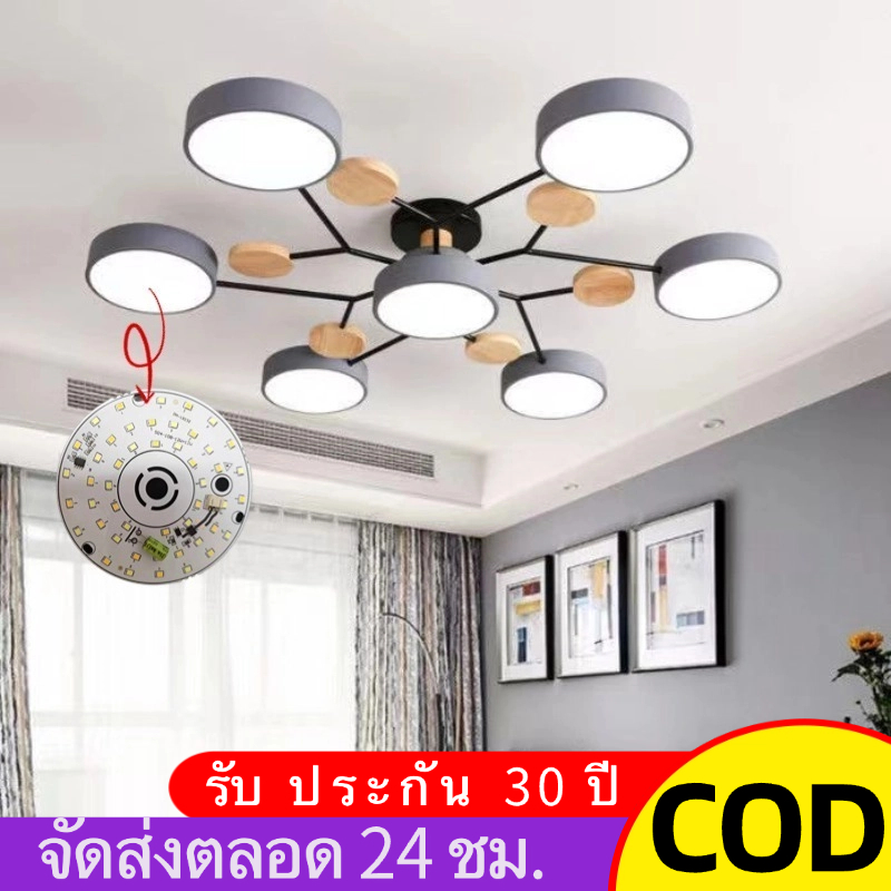 🔥พร้อมส่ง🔥โคมไฟเพดาน led 3สีไฟเพดานห้องนั่งเล่นโคมระย้าที่เรียบง่ายทันสมัยห้องนอนเพดานโคมไฟจี้