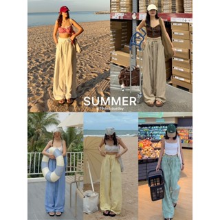 ( summer ) กางเกงเอวสูงขายาว กางเกงขายาวไปทะเล กางเกงไปทะเล …