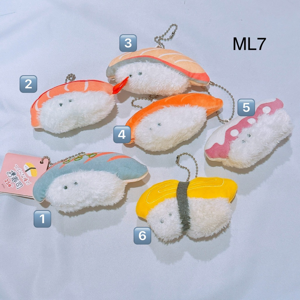 พวงกุญแจ ตุ๊กตา ซูชิ ตาจุด yell sushi keychain