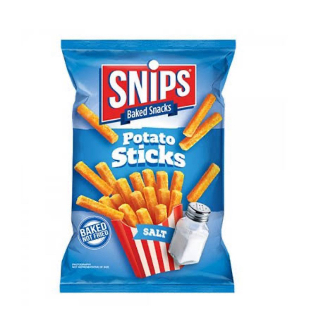 [ด่วน] Snips Baked Snacks Potato Sticks Salt/Nacho Cheese Flavored 80g./Cheese&Onions/Sour cream oni