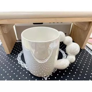 【พร้อมส่งในไทย】แก้วน้ำเซรามิ สีขาวมุก ins สำหรับร้านกาแฟถ่ายรูป สีสวย white cup