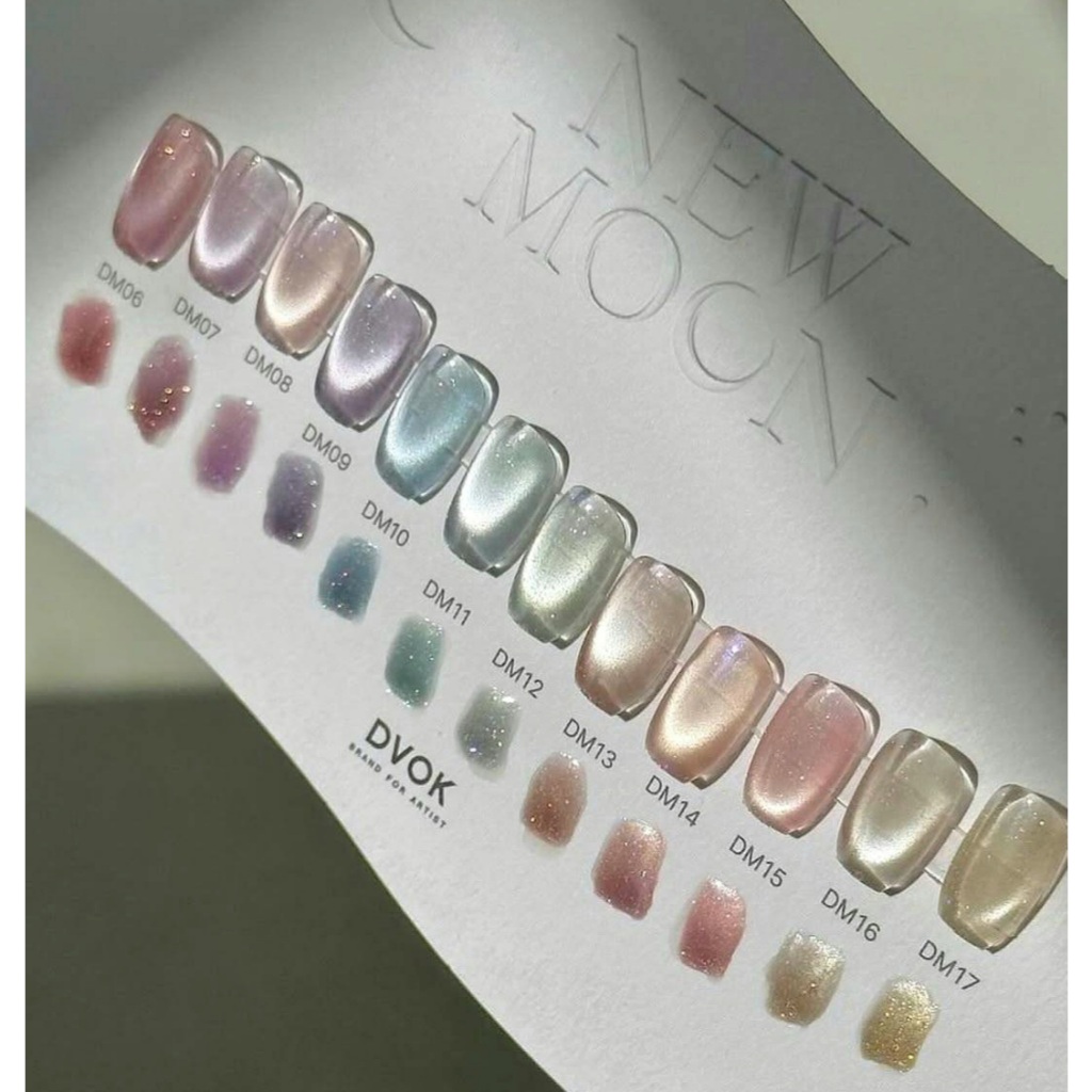 เซตสีเจล🆕️DVOK🇰🇷 New Moon collection 12 สีLuxury Magnet gel พร้อมชาร์ตสีเปล่า ของแท้จากเกาหลี