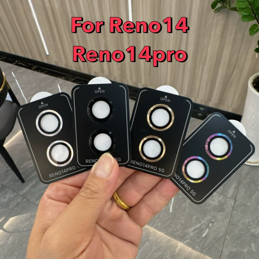 [ส่งจากไทย]วงแหวน ฟิล์มเลนส์กล้องสำหรับ OppoReno14 Reno14F Reno14proตัวป้องกันเลนส์กล้อง แหวนกันรอยขอบเป็นโลหะอลูมิเนียม