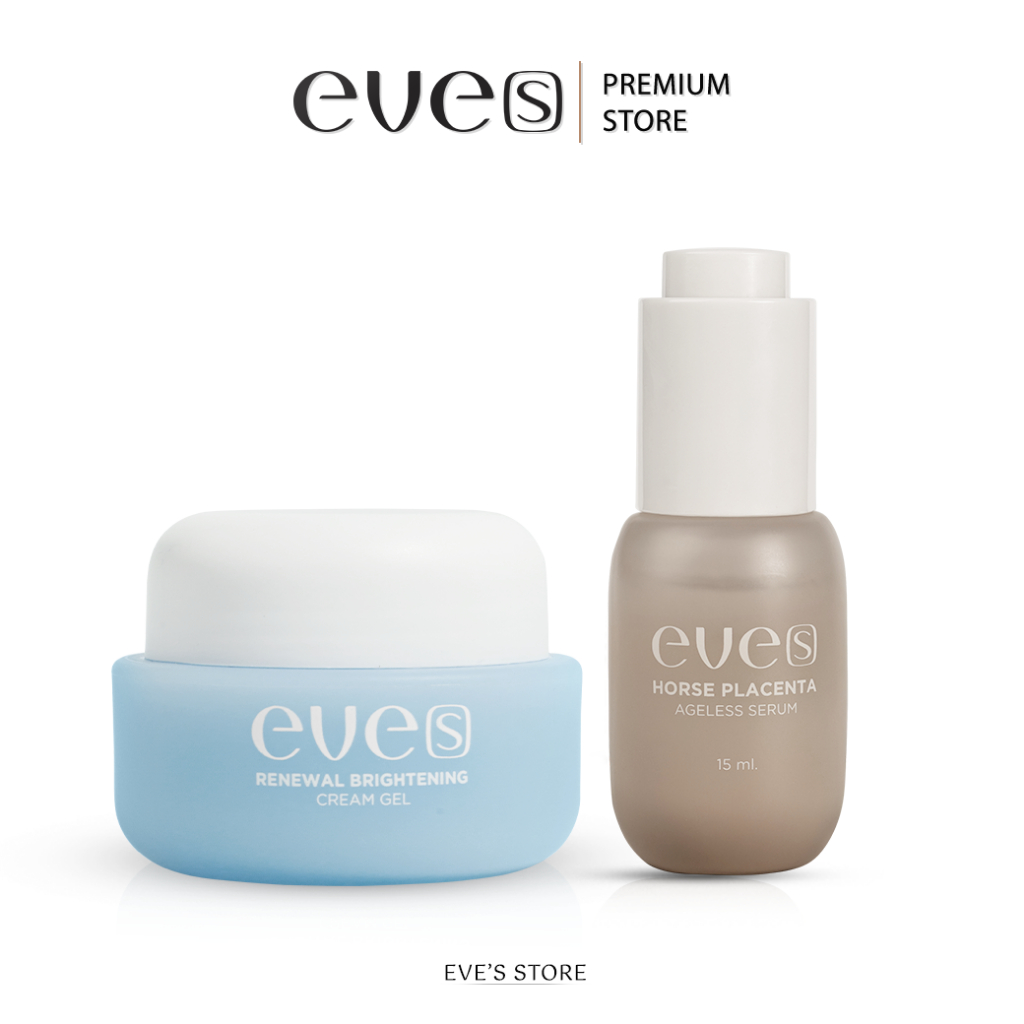 EVES อีฟส์ เซตคู่ อีฟส์ครีมเจลฟ้า  เซรั่มอีฟส์ บำรุงผิวหน้า กระจ่างใส เซรั่มอีฟส์ ลดเลือน ริ้วรอย ฝ้า กระ จุดด่างดำ