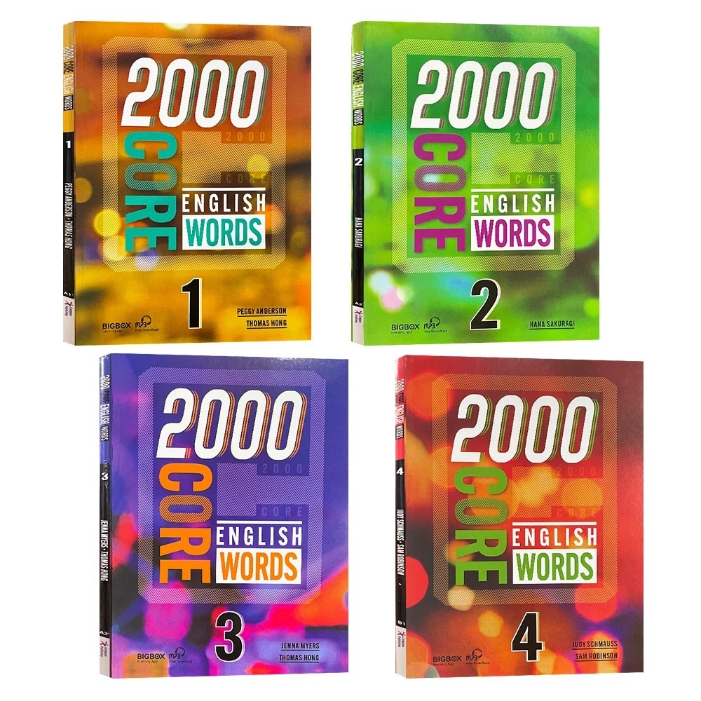 2000 Core English Words Level 1-4 Vocabulary Series Common Words Dictionary Books for Kids Students 