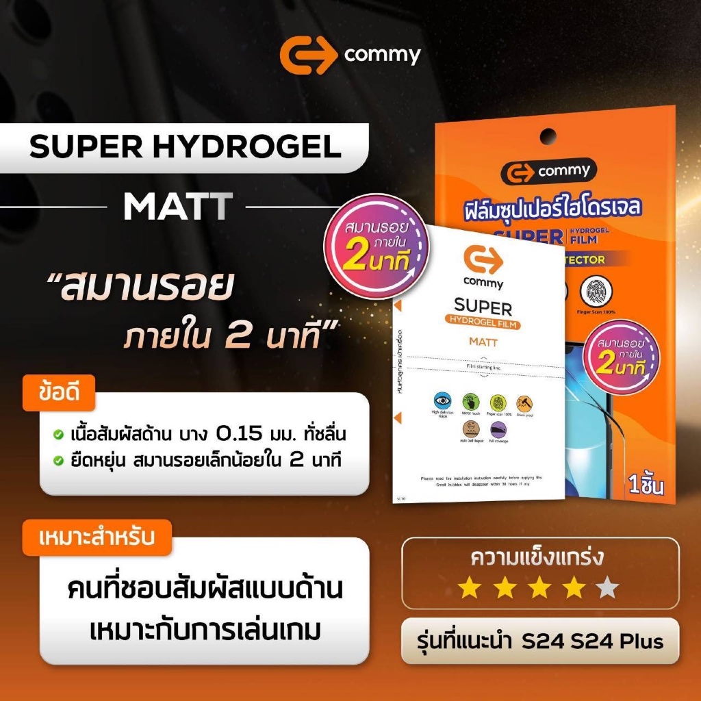 Commy ฟิลม์ ซุปเปอร์ไฮโดรเจล Super Film Hydrogel หนาพิเศษ l มีทุกรุ่น