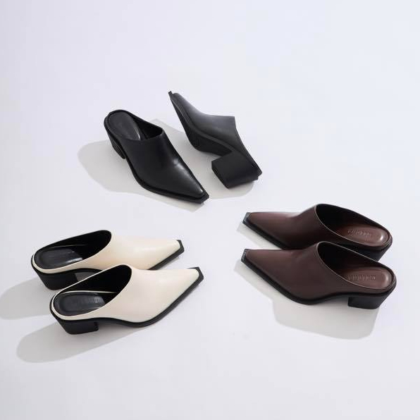 【ส่งฟรี 】ไม่ต้องเผื่อไซส์**25twentyfives – P99 รองเท้าหัวแหลม Mules สูง 2.5 นิ้ว| ส่งตรงจาก Wilana